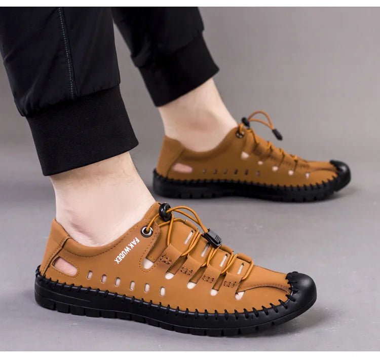 Men's breathable summer sandals with a hollow-out design, soft sole, and lightweight comfort for casual wear