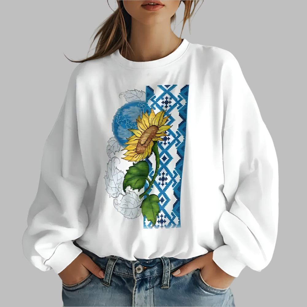 Image of Ukrainian Folk Print Oversized Hoodie at Casualflowshop