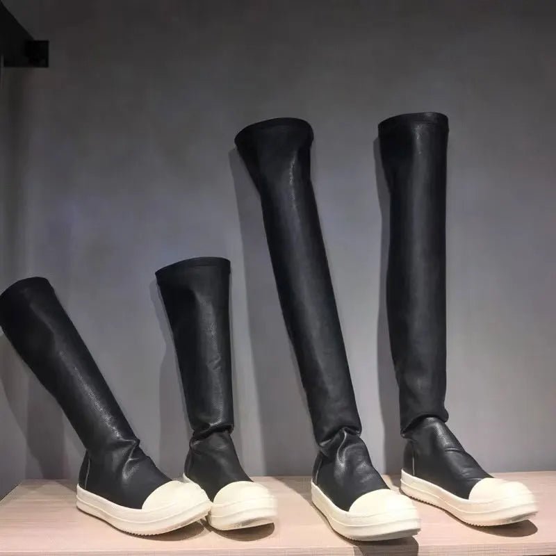 Elegant Black Over - the - Knee Women's Boots – Chic & Comfortable Style - CasualFlowshop
