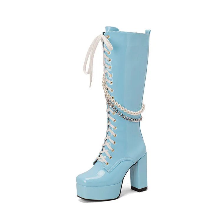 Over-the-knee high boots for women, sleek design, synthetic leather, block heel, versatile for casual and elegant outfits