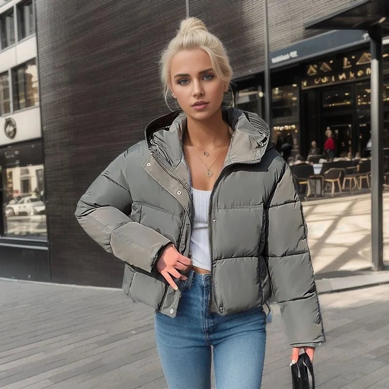 Image of Women's Warm Short Cotton Jacket - At casualflowshop