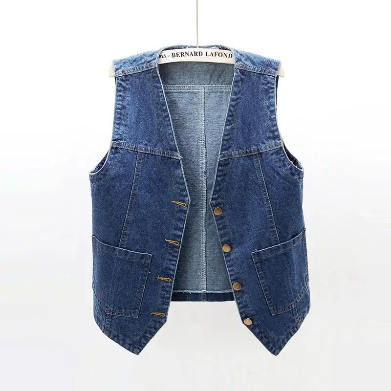Women's Denim Sleeveless Vest - Spring/Summer - CasualFlowshop