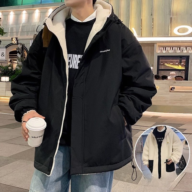 Men's Cashmere Winter Fleece Hooded Jacket - casualflowshop