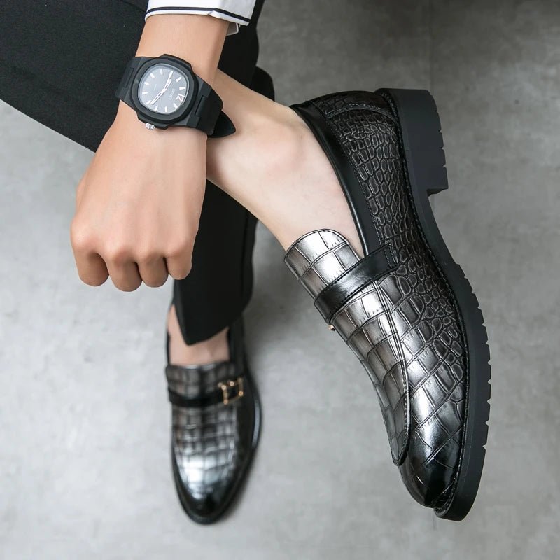 Men's Luxury Patent Leather Loafers Size 48 - CasualFlowshop