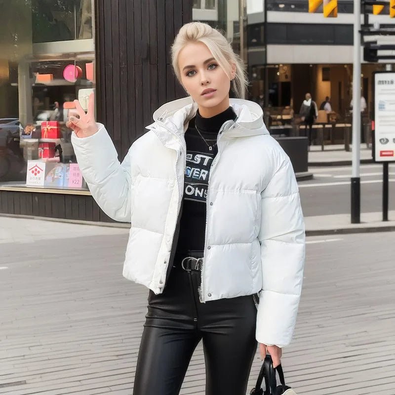 Image of Women's Warm Short Cotton Jacket - At casualflowshop