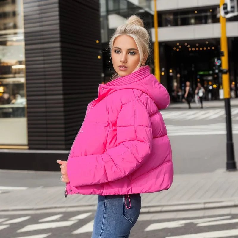 Image of Women's Warm Short Cotton Jacket - At casualflowshop