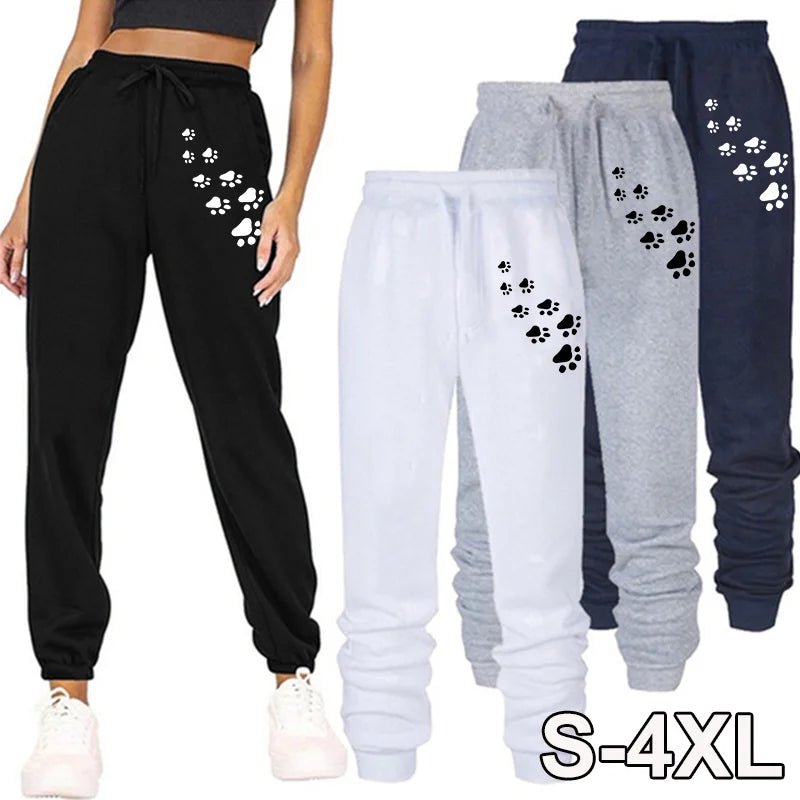 Image of Women's Cat Paw Print Jogger Sweatpants  - Casualflowshop