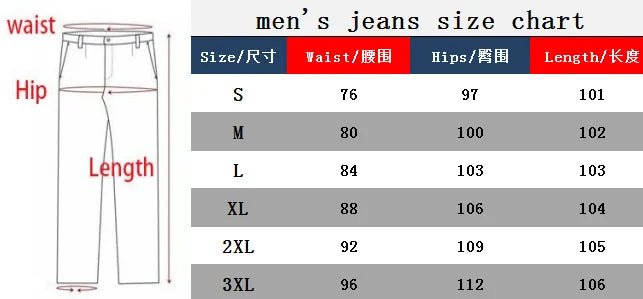 Chart of Men's Harajuku Techwear Skinny Jeans with Y2K punk design in black stretch denim