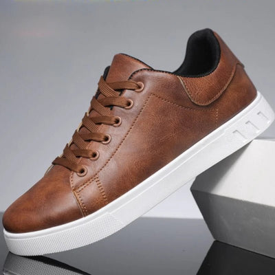 Zapatos de skate modernos de piel sintética para hombre: diseño duradero, comodidad transpirable, tracción mejorada