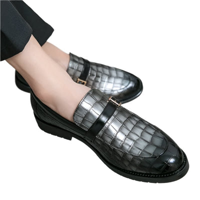 Men's Luxury Patent Leather Loafers Size 48