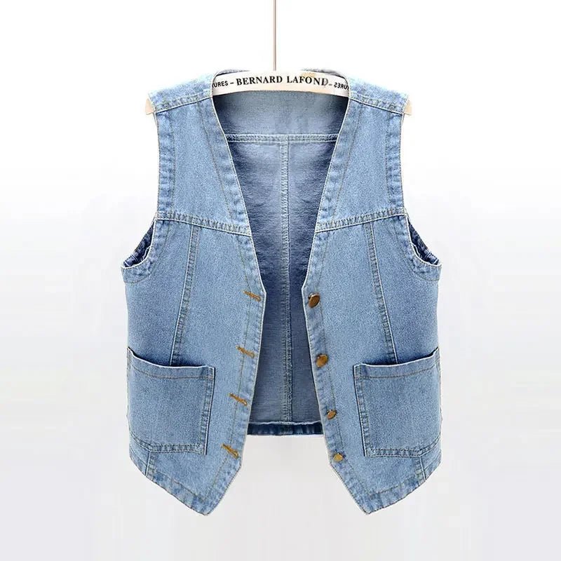 Women's Denim Sleeveless Vest - Spring/Summer - CasualFlowshop