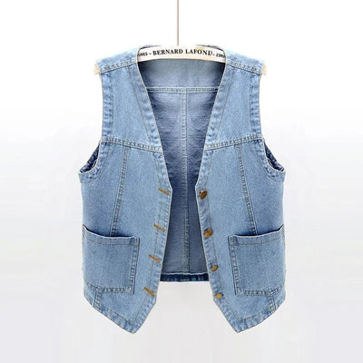 Chaleco vaquero sin mangas para mujer - Primavera/Verano