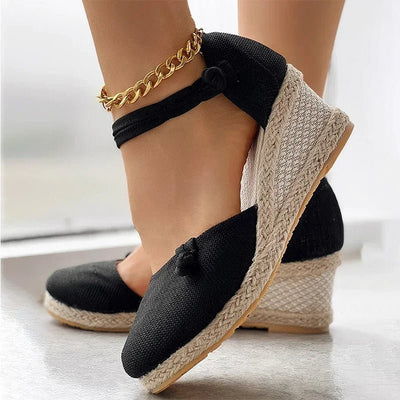 Sandalias de cuña trenzadas para mujer – Plataforma de alpargata de 6 cm