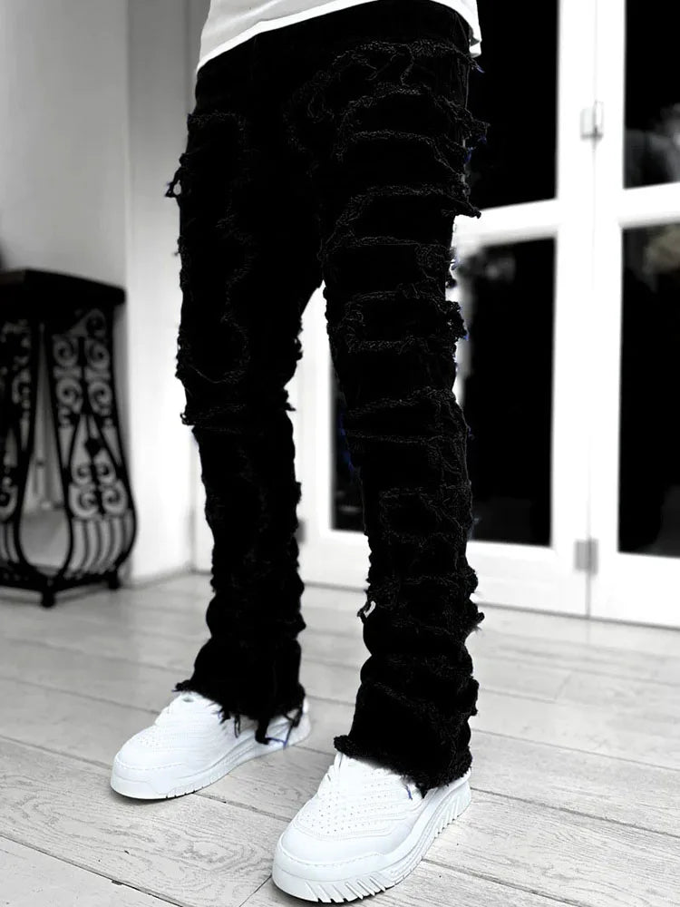 image of the Men's Creative Tassel Straight Leg Jeans - Casualflowshop