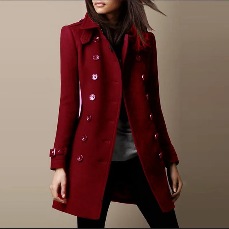 Wear Elegant with Women's Vintage Long Sleeve Coats - CasualFlowshop