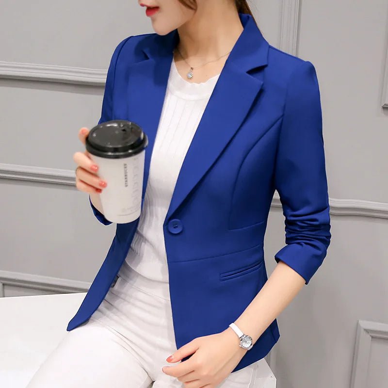 Elegant blazer and pant set styled separately, showcasing the versatility of the pieces for casual and formal outfits