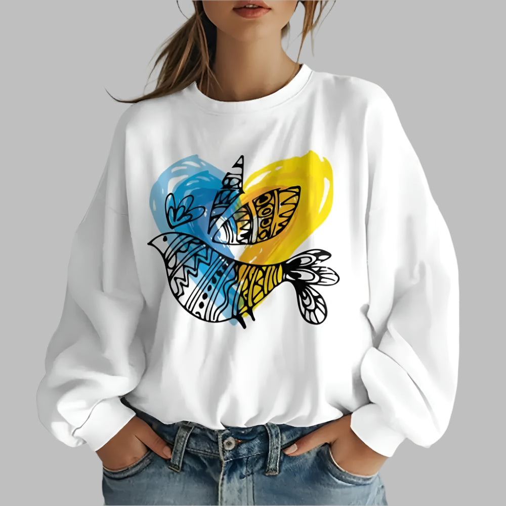 Image of Ukrainian Folk Print Oversized Hoodie at Casualflowshop
