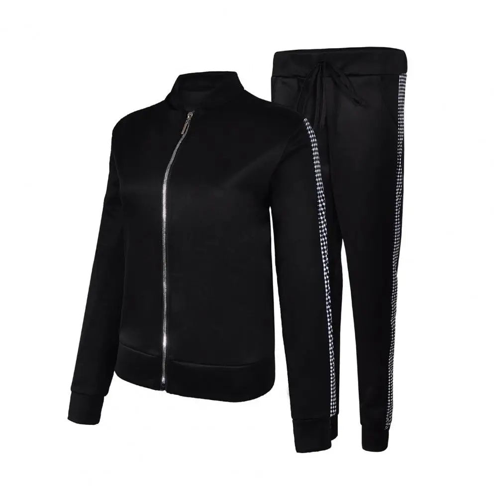 Women's Athleisure Set – Dot Turtleneck Sweatshirt & Slim Joggers | CasualFlowshop