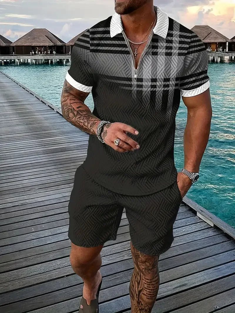 Men's Casual Beach Shorts Set – Lightweight 2 - Piece Outfit for Summer Comfort and Style - CasualFlowshop