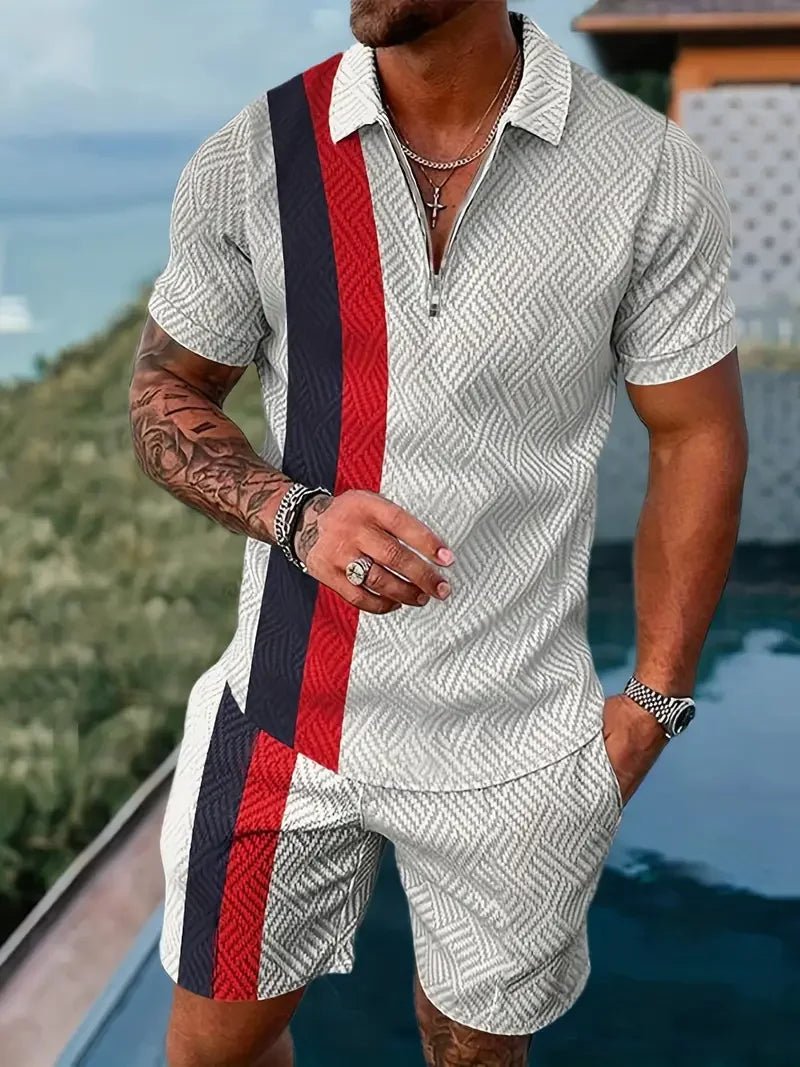 Men's Casual Beach Shorts Set – Lightweight 2 - Piece Outfit for Summer Comfort and Style - CasualFlowshop