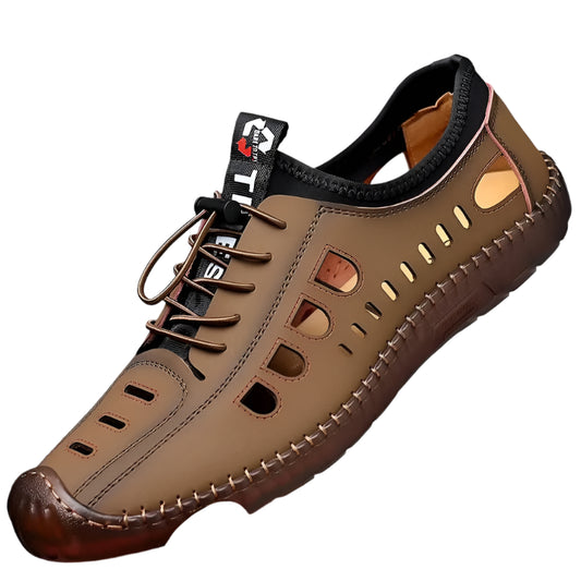 Men's breathable summer sandals with a hollow-out design, soft sole, and lightweight comfort for casual wear