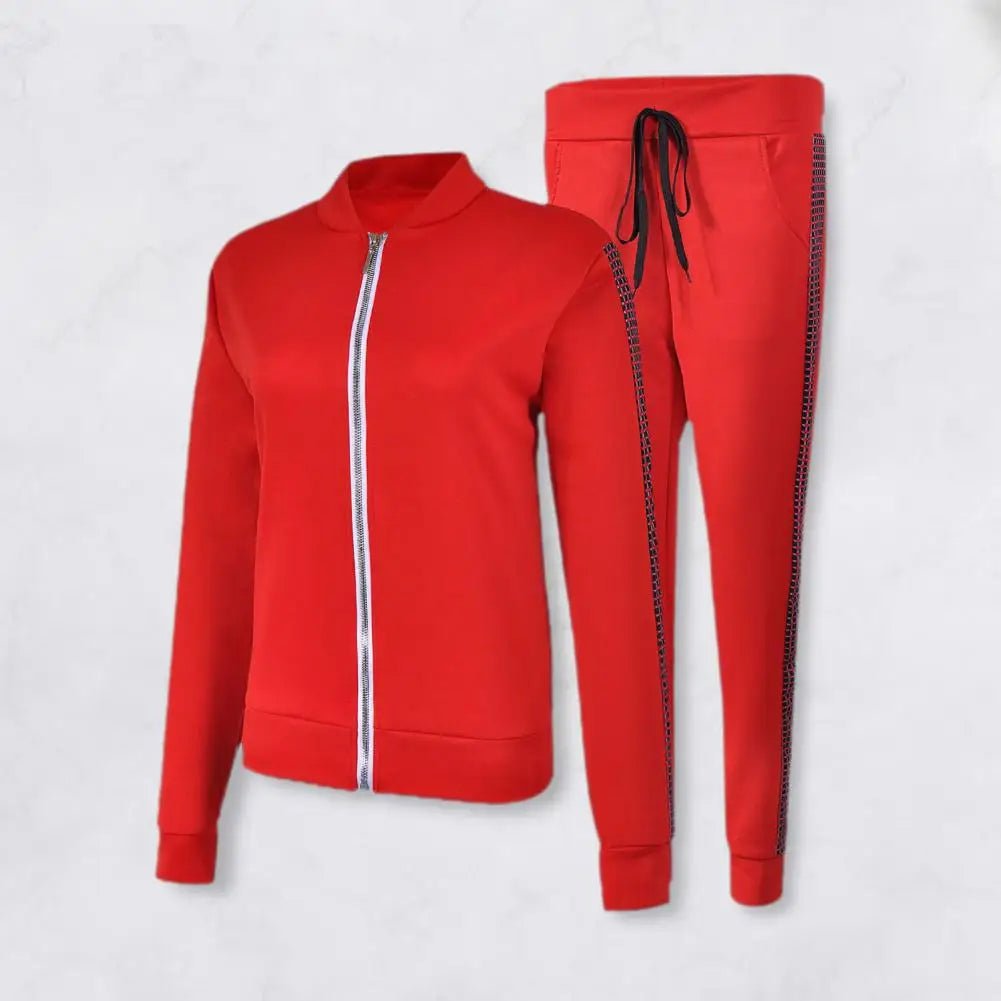 Women's Athleisure Set – Dot Turtleneck Sweatshirt & Slim Joggers | CasualFlowshop