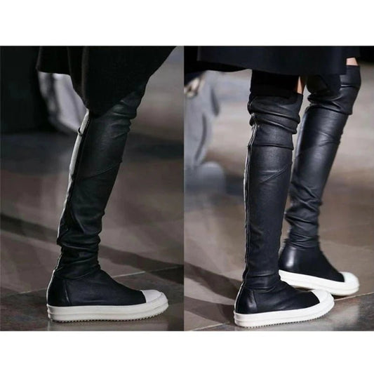 Elegant Black Over - the - Knee Women's Boots – Chic & Comfortable Style - CasualFlowshop