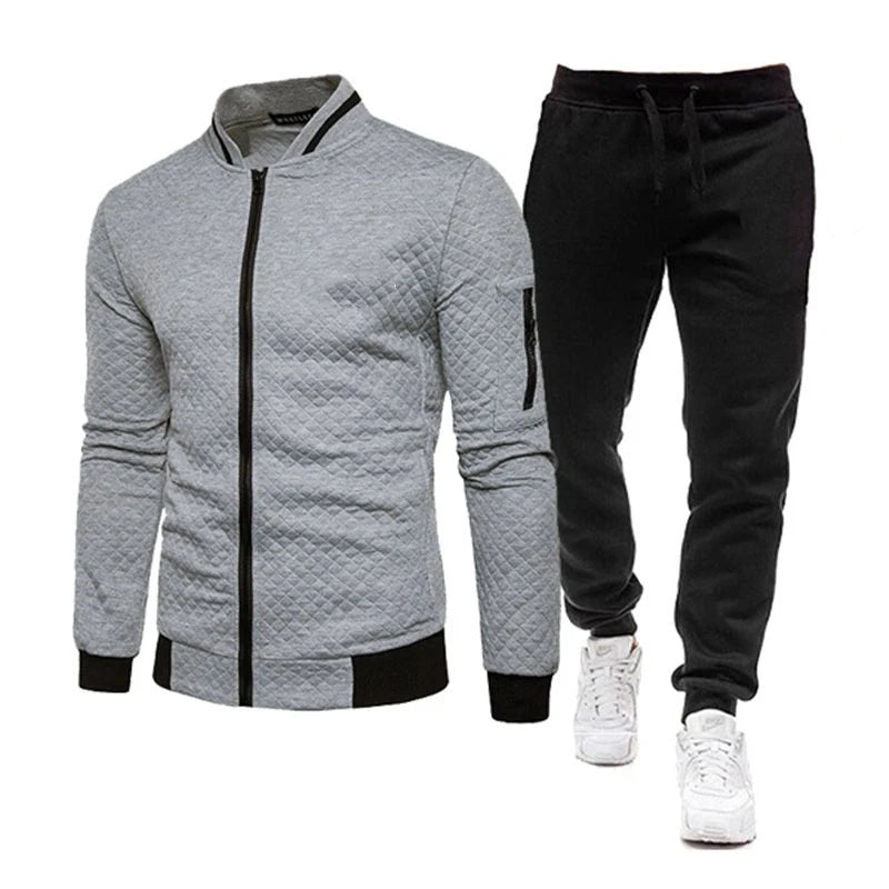 Men’s Hooded Tracksuit Set – Soft Cotton Sweatshirt & Pants for Autumn/Winter - CasualFlowshop