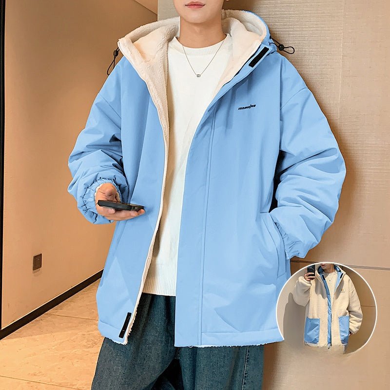 Men's Cashmere Winter Fleece Hooded Jacket - casualflowshop