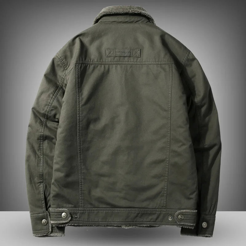 Men’s Thick Lamb Wool Military Jacket - CasualFlowshop
