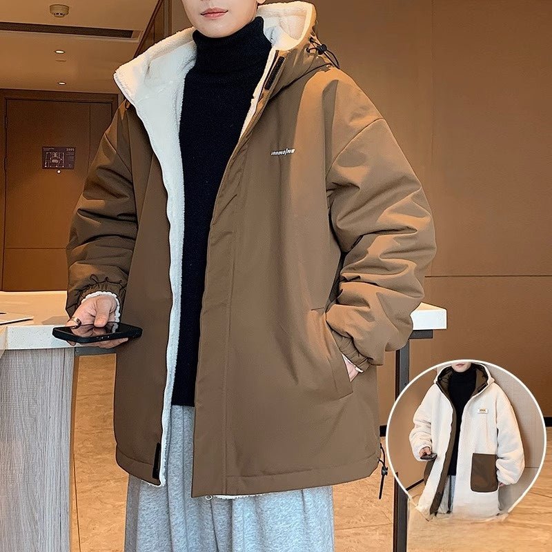 Men's Cashmere Winter Fleece Hooded Jacket - casualflowshop