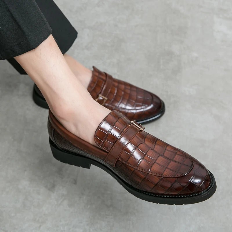 Men's Luxury Patent Leather Loafers Size 48 - CasualFlowshop
