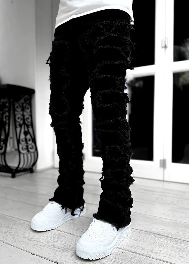 image of the Men's Creative Tassel Straight Leg Jeans - Casualflowshop