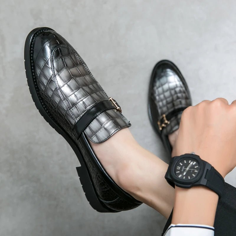 Men's Luxury Patent Leather Loafers Size 48 - CasualFlowshop