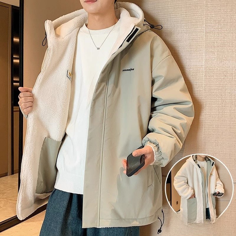 Men's Cashmere Winter Fleece Hooded Jacket - casualflowshop