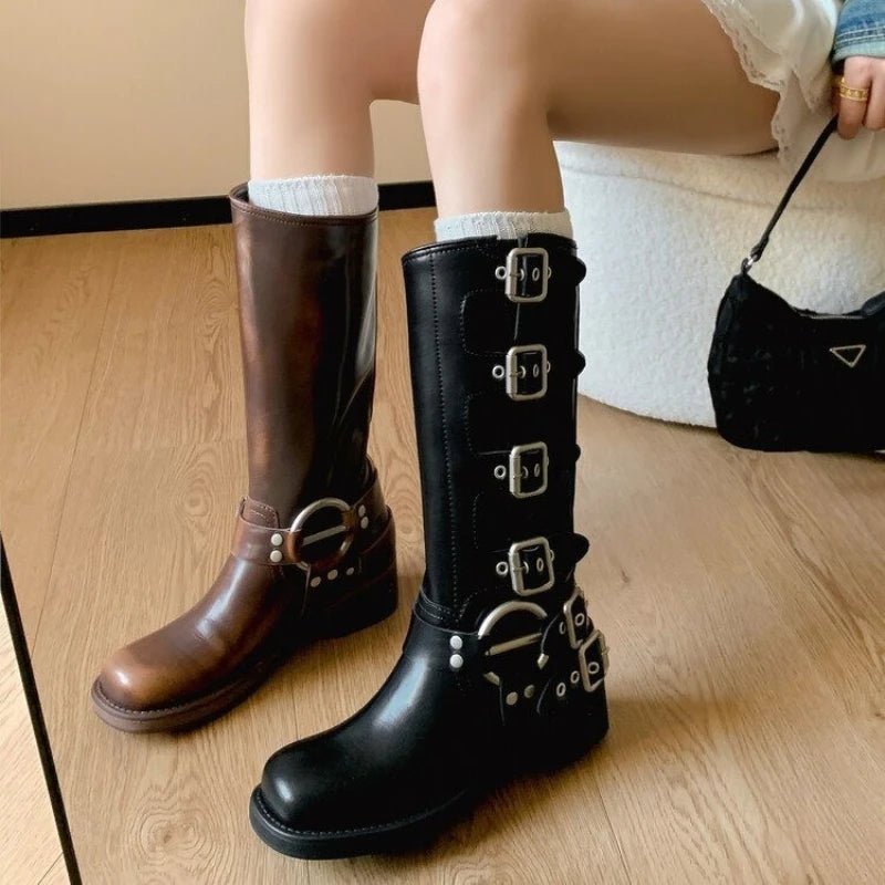 Knight Buckle Boots – Bold Style & Comfort - CasualFlowshop