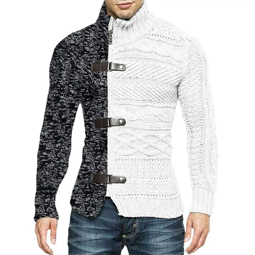 Elevate Your Winter Style with Men's Asymmetric Knit Sweater Coat - CasualFlowshop