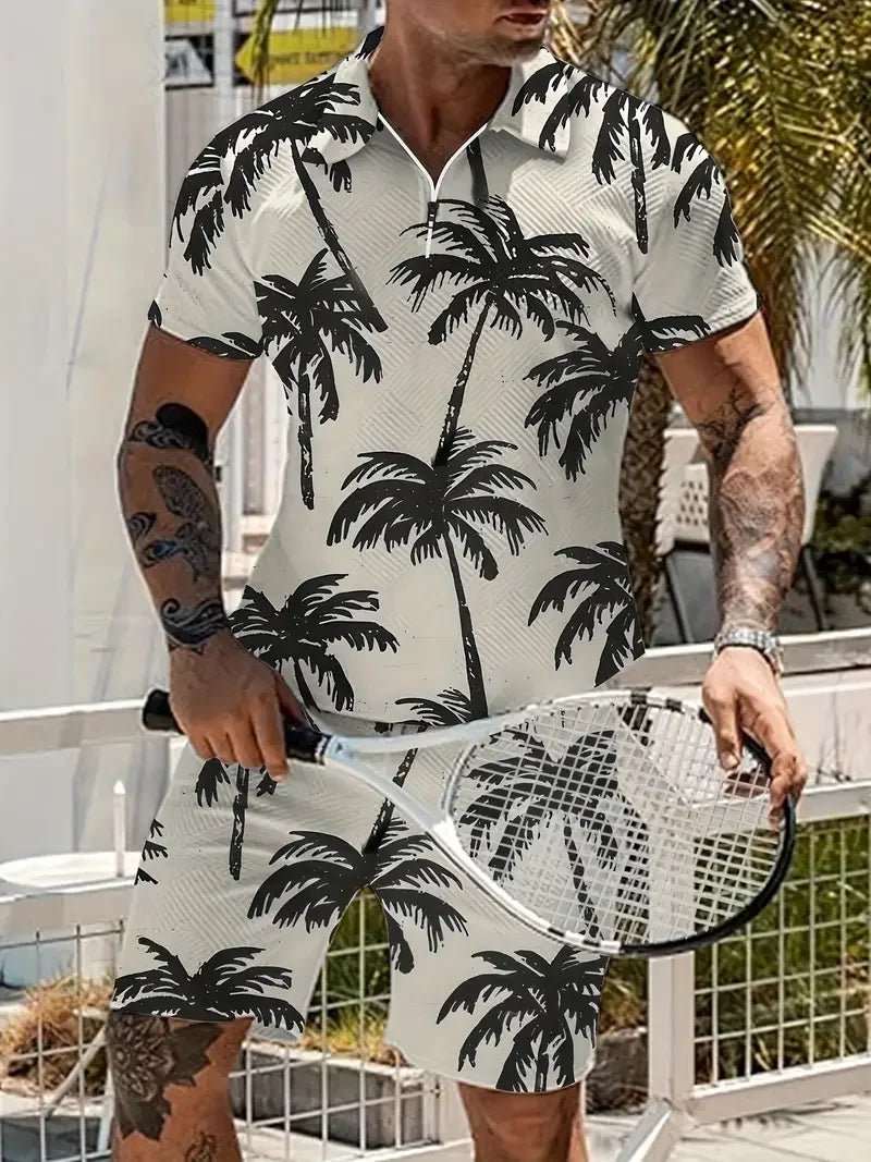 Men's Casual Beach Shorts Set – Lightweight 2 - Piece Outfit for Summer Comfort and Style - CasualFlowshop
