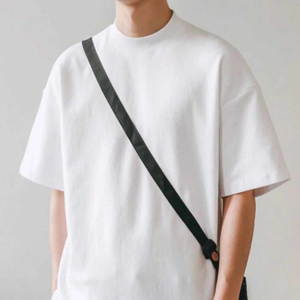 Heavyweight Cotton Tee for Men – Solid Color 350gsm T-Shirt - CasualFlowshop