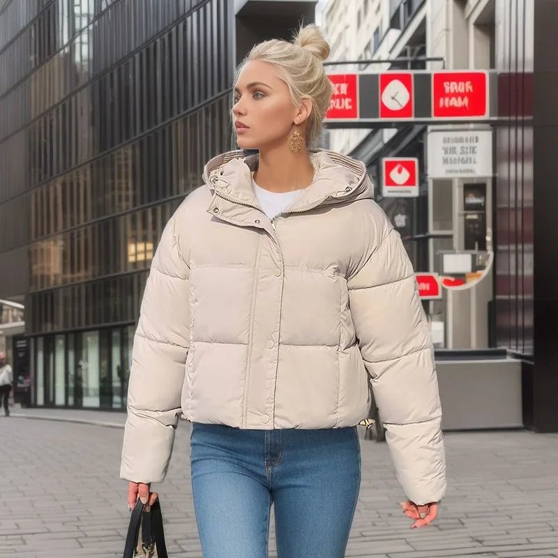 Image of Women's Warm Short Cotton Jacket - At casualflowshop