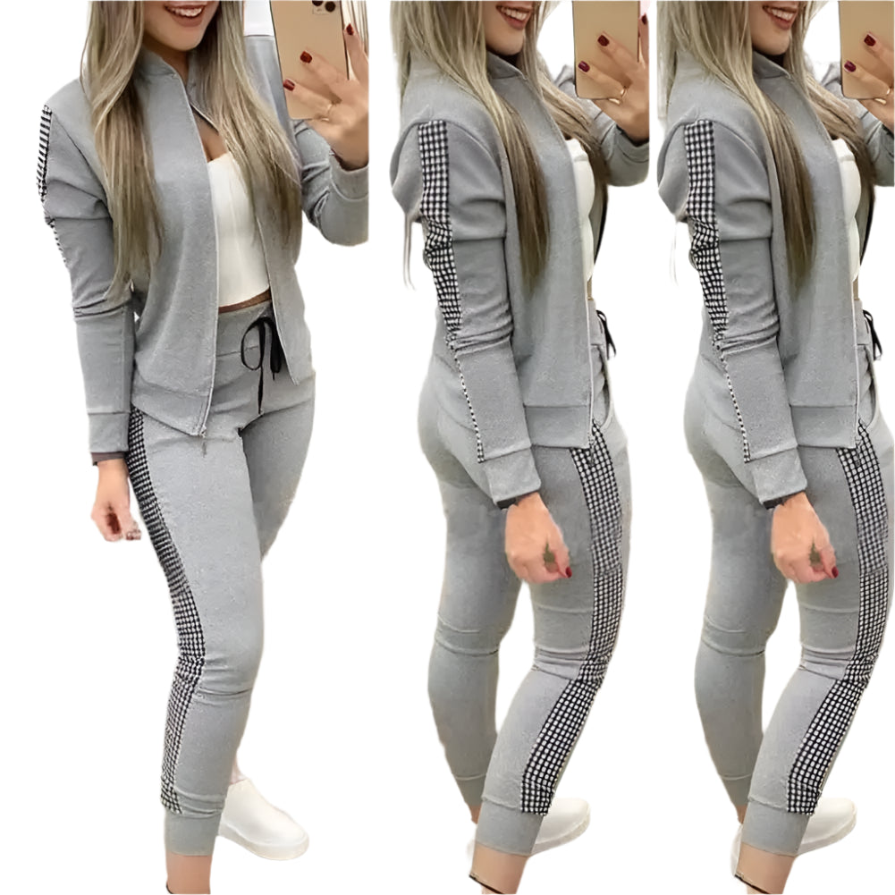 Women's Athleisure Set – Dot Turtleneck Sweatshirt & Slim Joggers | CasualFlowshop