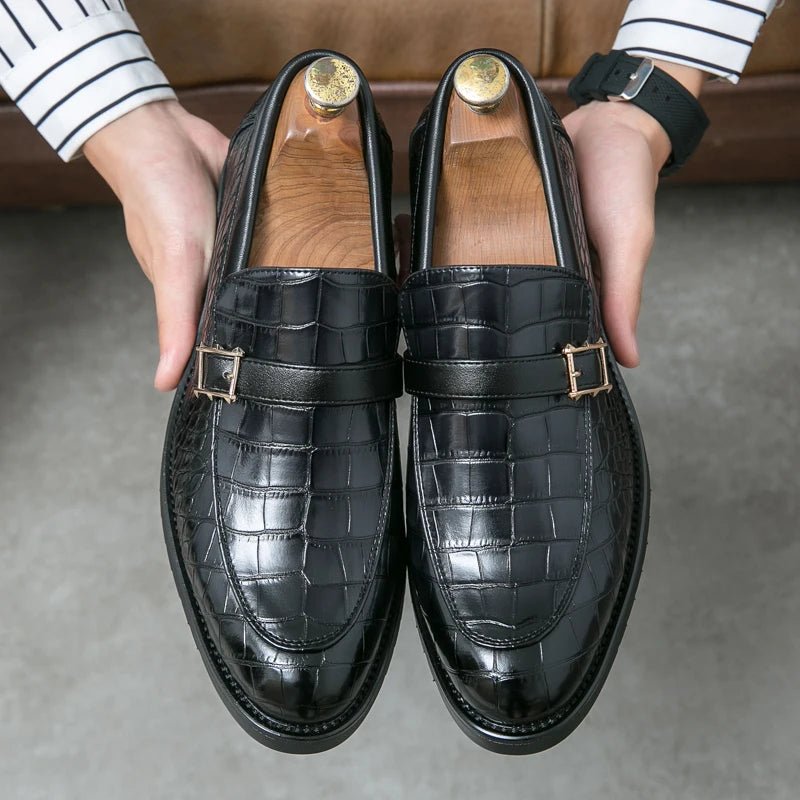 Men's Luxury Patent Leather Loafers Size 48 - CasualFlowshop