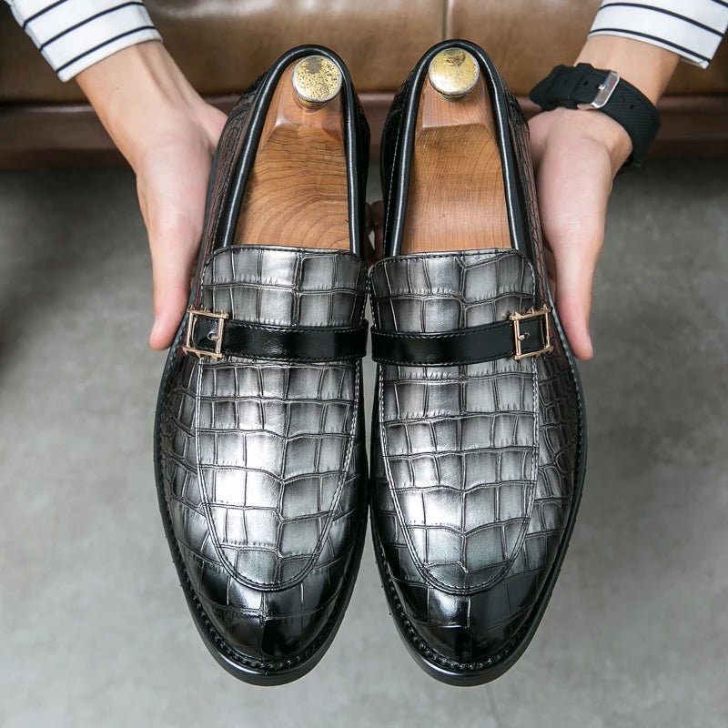 Men's Luxury Patent Leather Loafers Size 48 - CasualFlowshop