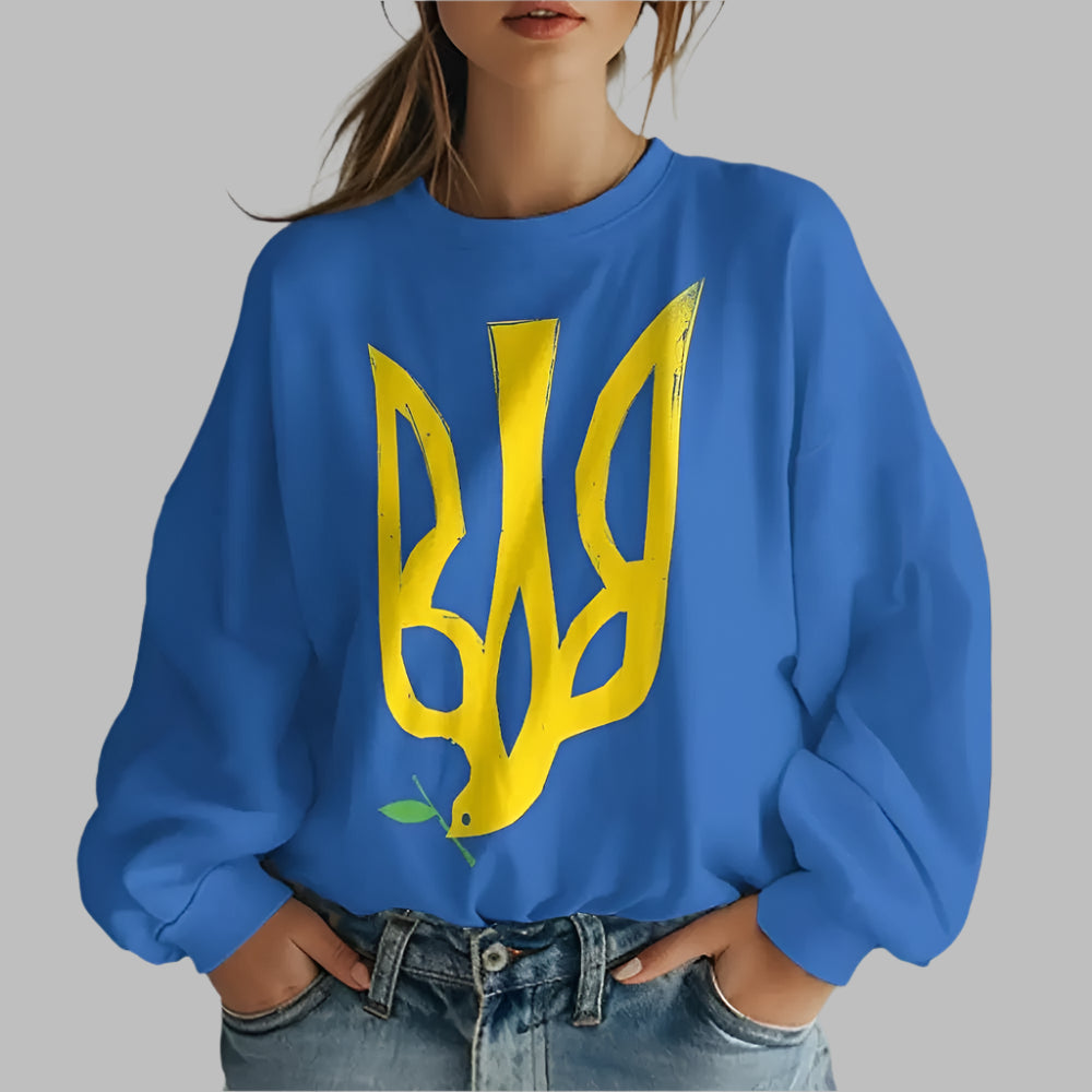 Image of Ukrainian Folk Print Oversized Hoodie at Casualflowshop