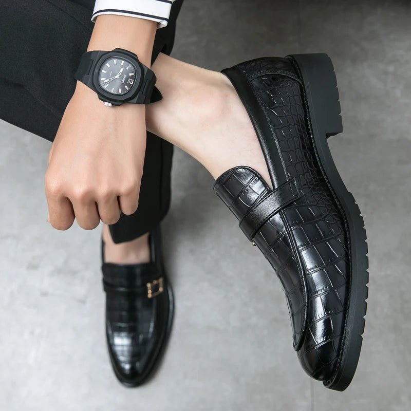 Men's Luxury Patent Leather Loafers Size 48 - CasualFlowshop