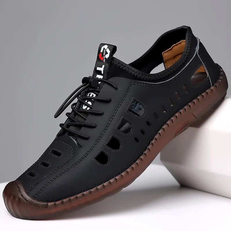 Men's breathable summer sandals with a hollow-out design, soft sole, and lightweight comfort for casual wear
