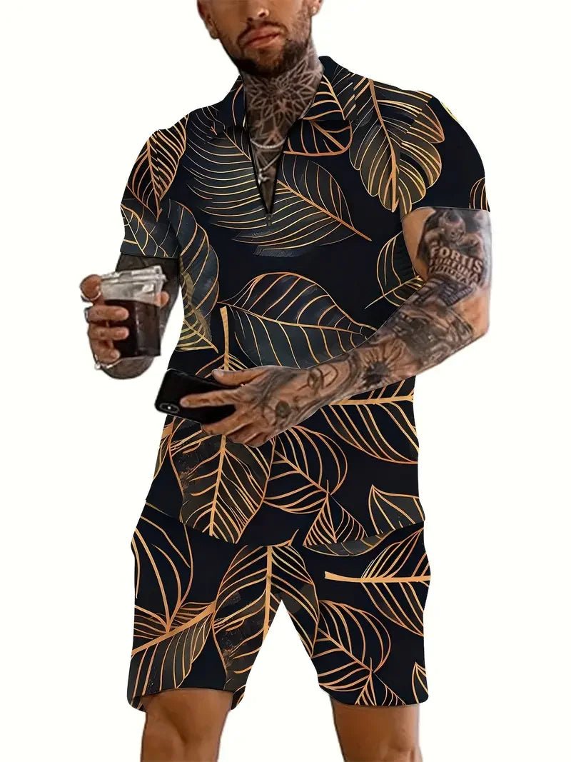 Men's Casual Beach Shorts Set – Lightweight 2 - Piece Outfit for Summer Comfort and Style - CasualFlowshop