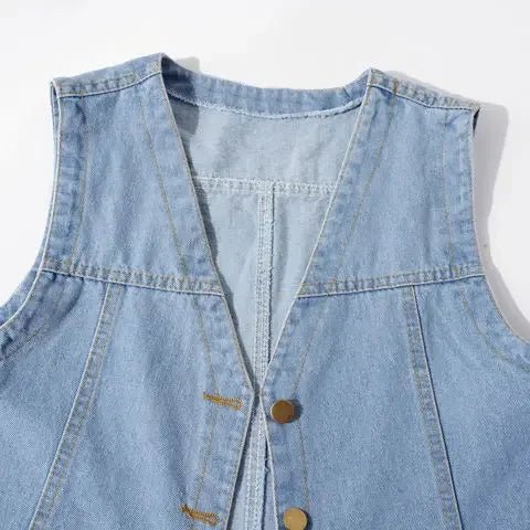 Women's Denim Sleeveless Vest - Spring/Summer - CasualFlowshop