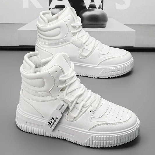 Casual High-Top Skate Sneakers for Men - Wear-resistant, non-slip loafers, perfect for sports and leisure.