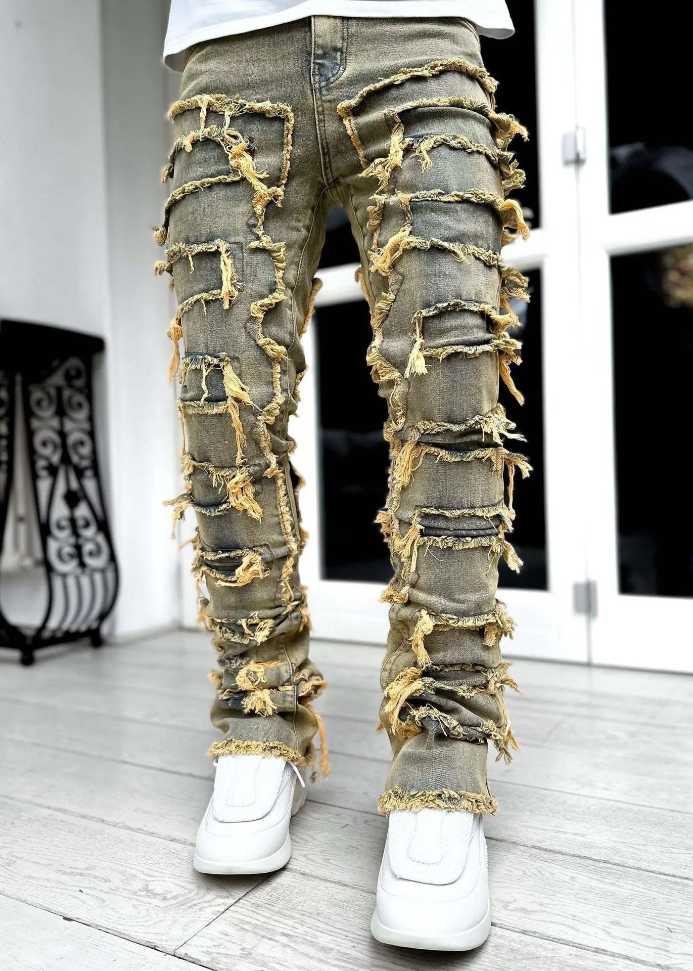 image of the Men's Creative Tassel Straight Leg Jeans - Casualflowshop